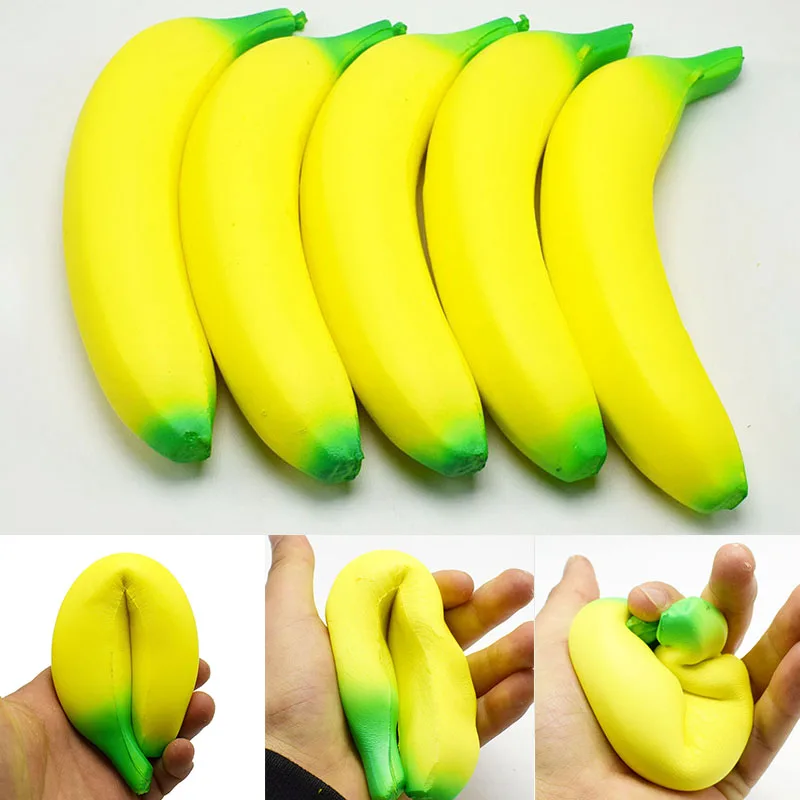안티 스트레스 Squishy 바나나 장난감 천천히 상승 점보 Squishy 과일 짜기 장난감 재미 있은 스트레스 릴리버 압력 감소