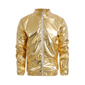 남성용 윈드 브레이커 자켓 나이트 클럽 무대 파티 자켓 의상 streetwear 하라주쿠 힙합 반사 자켓 골드 패션 코트