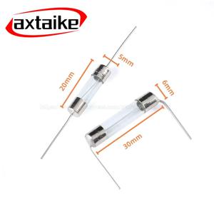10PCS 5*20mm 250V F T F1A 2A 3A 4A 5A 6.3A 8A 10A 12A 15A 20A Amps 유도 밥솥 유리 퓨즈 리드 5*20 6*30 빠른 작동