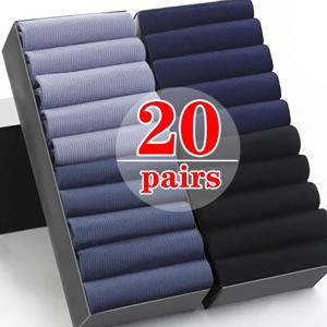 남자를위한 40pcs 통기성 양말 여름 울트라 얇은 스트라이프 얼음 실크 멋진 양말 항균 비즈니스 남자 대나무 섬유 긴 양말