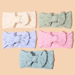 48 색상 활 어린이를위한 아기 머리띠 Bowknot 신생아 모자를 쓰고 있죠 케이블 어린이를위한 Turban Elastic Headwrap Baby Hair Accessorie New