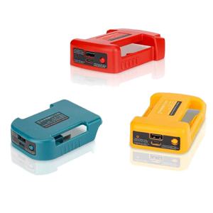 USB Type-C 배터리 홀더가있는 Milwaukee 18V 리튬 이온 용 Dewalt 용 Makita와 호환되는 휴대용 충전기 어댑터 고속 충전