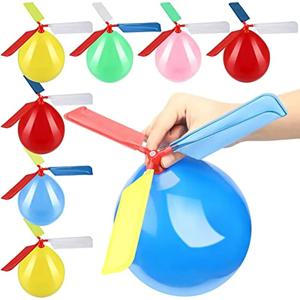 6PCS 공기 풍선 헬리콥터 장난감 재미 있은 풍선 Ortable 야외 헬리콥터 비행 어린이 생일 파티 어린이 날 게임