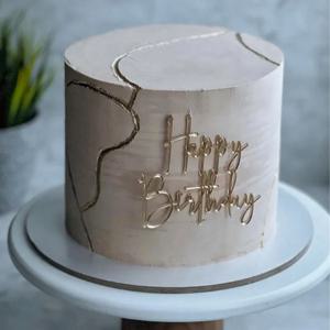 Ins 골드 생일 축하 케이크 토퍼 생일 소녀 아크릴 어린이 생일 파티 케이크 토퍼 베이비 샤워 선물 디저트 장식
