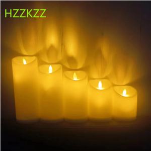 HZZKZZ 스윙 LED 전기 촛불 램프 Flameless 양초 결혼식 장식을위한 배터리 구동 양초 생일 파티 용품