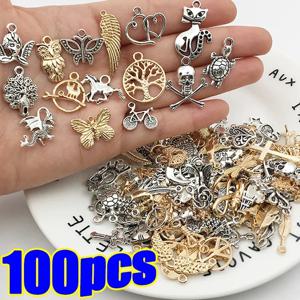 30/100pcs DIY 혼합 만화 동물 나무 에나멜 매력 비즈 쥬얼리 만들기 Diy 펜던트 Neacklace 팔찌 액세서리