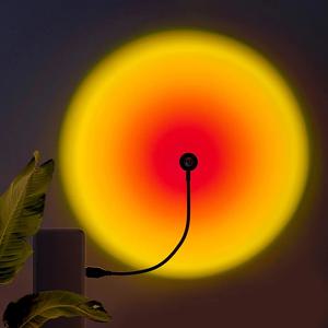 USB 일몰 램프 LED 레인보우 네온 야간 조명 프로젝터, 사진 벽 분위기 조명, 침실 룸 장식 야간 조명