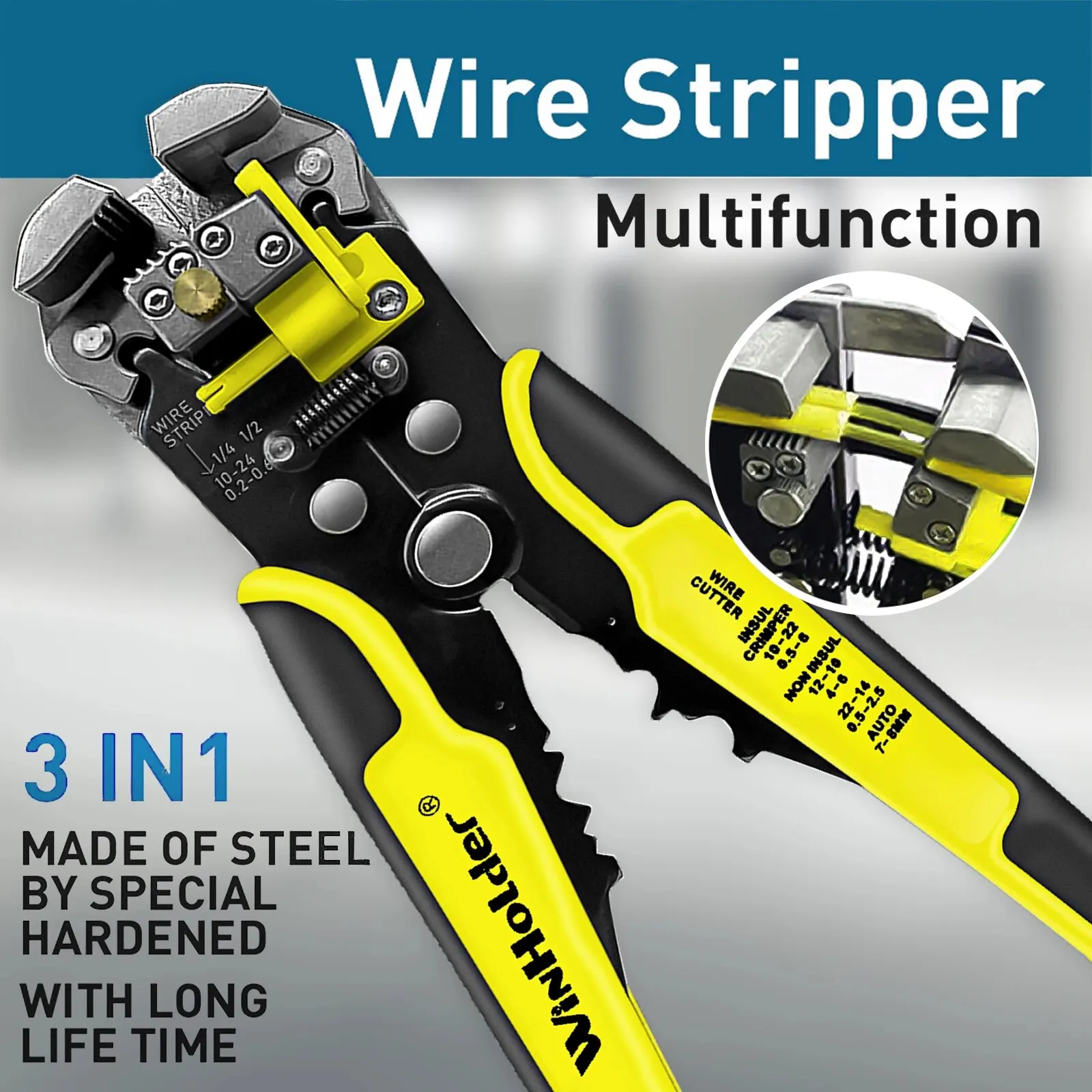 와이어 스트리퍼 도구 Multitool 펜치 자동 5 In1 스트리핑 커터 압착 케이블 와이어 전기 수리 도구