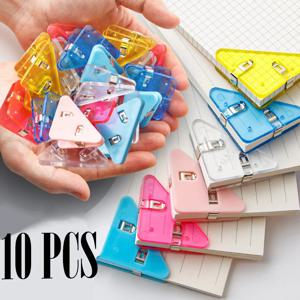 10Pcs 삼각형 코너 클립 파일 종이 클립 파일 색인 사진 클램프 페이지 홀더 편지지 다기능 사무실 책상 주최자