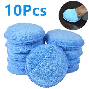 10Pcs 자동차 왁싱 폴란드어 스폰지 5 인치 자동차 자세히 왁스 애플리케이터 패드 라운드 포켓 마이크로 화이버 폼 스폰지 자동차 청소 도구