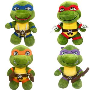 25cm 닌자 거북이 봉제 인형 애니메이션 게임 TMNT Leo Raph Mike Don 박제 동물 장식 장식 장난감 어린이를위한 생일 선물