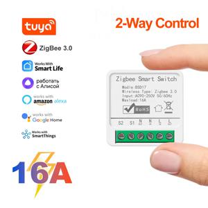 Zigbee2MQTT ZigBee3.0 스마트 스위치 16A 자동화 DIY 전등 스위치 모듈은 Google 홈용 양방향 제어 음성 제어를 지원합니다.