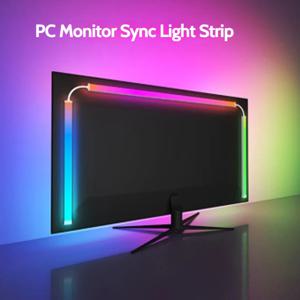 침수 RGB 컴퓨터 화면 동기화 라이트 스트립, 게임 룸용 USB 5V 드림 컬러 PC 백라이트 픽업 라이트