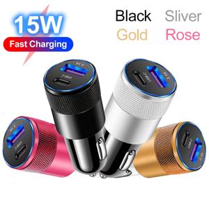 USB 차량용 충전기 C 타입 고속 충전 전화 어댑터, 샤오미 화웨이 PD 전화 충전기 어댑터 소켓, 담배 라이터, 3.1A