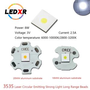 높은 전력 3535 SMD LED 평면 흰색 레이저 구슬 칩 LED 3v 8w 흰색 따뜻한 흰색 LED 용접 16 20mm LED PCB 손전등 헤드 라이트