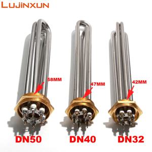 LUJINXUN 전기 침수 관형 가열 요소 스레드 DN32 (41mm) DN40(47mm) DN50(58mm) 보일러/양조용 3-12KW TEN 1PC