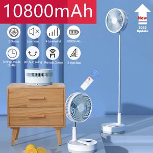 P10 10800mAh 접이식 휴대용 팬 USB 원격 제어 공기 냉각기 캠핑 데스크에 대 한 자동 충전식 무선 바닥 서 팬