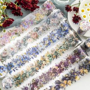 애완 동물 테이프 꽃 패턴 자기 접착 테이프 스티커 장식 마스킹 테이프 DIY 공예 장식 테이프 Scrapbooking 장식