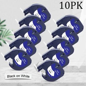 3~10PK 91201 91200 12267 호환 Dymo LetraTag 라벨 테이프 플라스틱 91331 91221 Dymo LetraTag LT100H 라벨 프린터용 리본