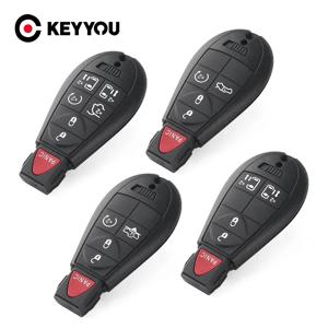 KEYYOU 3/4/5/6 버튼 크라이슬러 타운 & 컨트리 닷지 캐러밴 여행을위한 스마트 원격 키 Fob 쉘 케이스 교체
