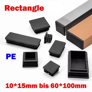 10/20Pcs 직사각형 플라스틱 내부 플러그 10mm ~ 60mm 엔드 캡 블랭킹 플러그 튜브/박스 섹션 인서트 검정색