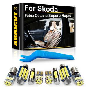 자동차 LED 인테리어 조명 Canbus Skoda Superb 1 2 3 3U 3T 3V3 3V5 Fabia Octavia MK1 MK2 MK3 A5 A7 6Y NJ3 NJ5 신속한 액세서리