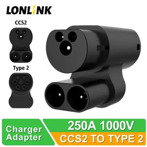 LONLINK CCS2 to Type2 Tesla EV 충전 어댑터 변환기 CCS 콤보 2 EV 충전 모델 S/X 전기 자동차와 호환 가능