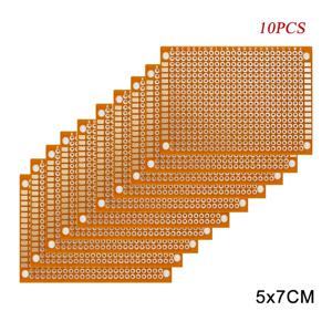 10PCS 5x7CM 5*7CM PCB 브레드 보드 Protoboard 단면 범용 인쇄 회로 기판 1.2MM 두꺼운 DIY 세트 노란색