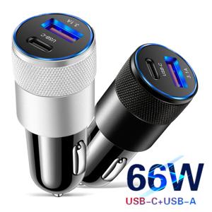 66W 자동차 USB 어댑터 빠른 슈퍼 자동차 충전기 담배 라이터 PD USB 자동차 충전기 자동차 부품 액세서리 아이폰 Xiaomi 삼성