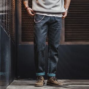 Maden New Retro 13oz Selvage Raw 데님 청바지 스트레이트 피트 코튼 다목적 청바지 클래식 남성용 가을, 겨울 바지