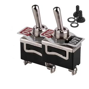2PCS SPST 방수 토글 스위치 DC 12V-24V 15A 250V 해양 헤비 듀티 2 핀 ON Off 자동차 자동차 보트 용 스페이드 터미널