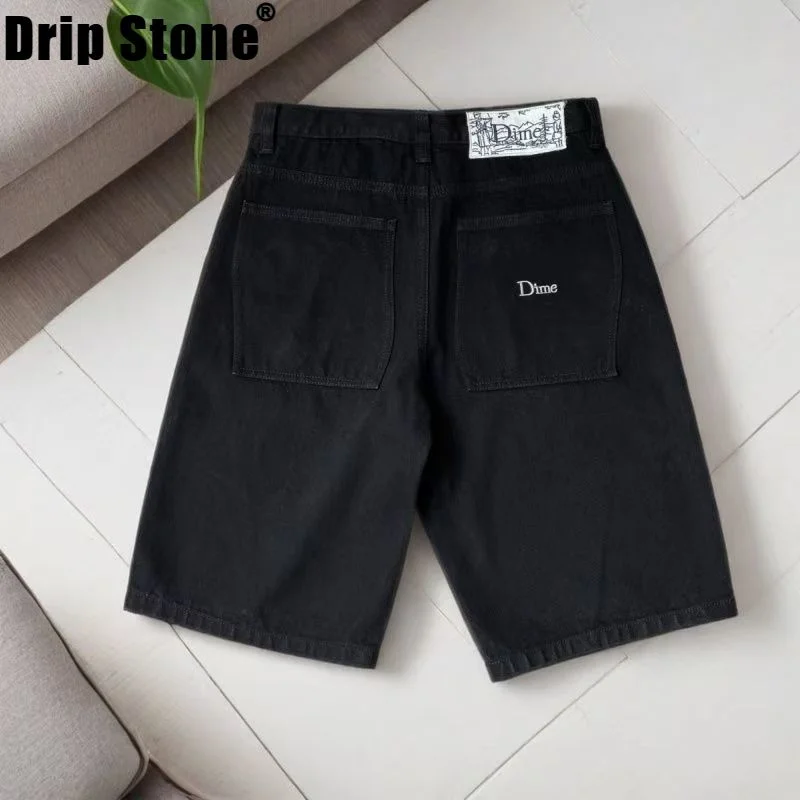 2025 Y2K Traf Dime 남성용 짧은 Dime Skate Baggy 짧은 자수 데님 Simple Dime Pants 남성용 청바지 Mujer Hot traf Men Jeans
