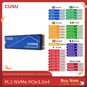 CUSU 솔리드 스테이트 드라이브 SSD NVME M2 2280 내장 하드 디스크, 노트북 데스크탑용 HDD, M.2 SSD, 256GB, 512GB, 1TB, 2TB, PCIe3x4