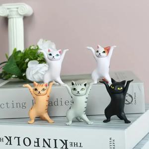 5pcs 춤추는 고양이는 데스크탑 스토리지용 세련된 애니메이션 고양이 장난감으로 장식된 고양이 인형을 들어 올릴 것입니다.
