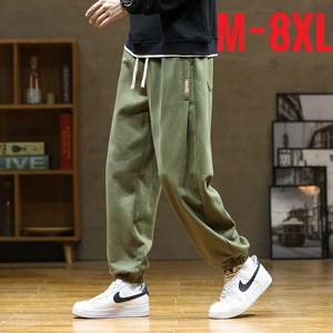 2024 봄 스웨트 바지 남성 느슨한 Drawstring 조깅 스포츠 바지 남성 가을 빅 사이즈 캐주얼 스웨트 팬츠 플러스 대형 8XL