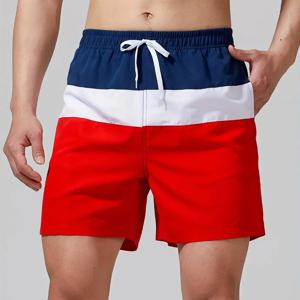 트렌디 한 컬러 블록 패턴 인쇄 남성 여성 수영 트렁크 빠른 건조 Drawstring 비치 반바지 남성 바지 여름 해변 수영복