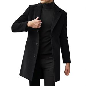 2025 패션 남성 울 & 블렌드 남성 캐주얼 비즈니스 트렌치 코트 남성 레저 오버코트 남성 펑크 스타일 블렌드 더스트 코트 자켓