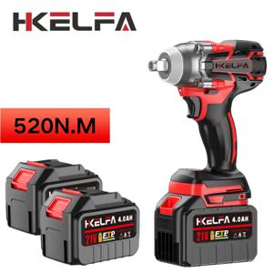 HKELFA 브러시리스 전기 임팩트 렌치, 무선 전기 렌치, 마키타 21V 배터리 스크루드라이버 전동 공구, 520N.M, 1/2 인치