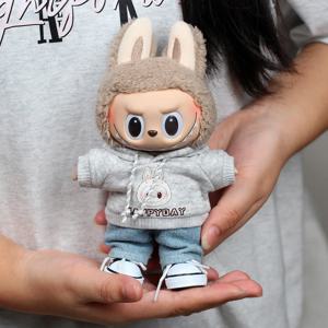 17cm 라부부 옷 스웨트 하트비트 마카롱 라부부 인형 옷