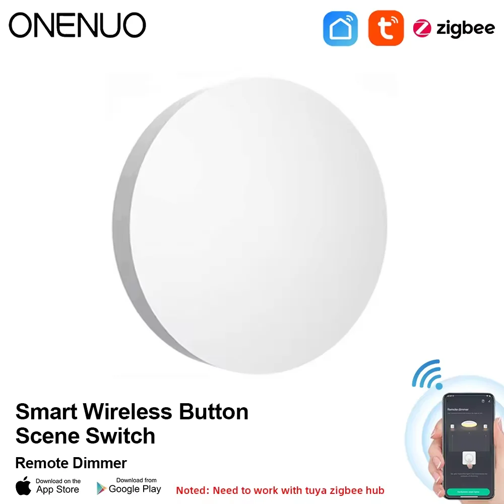Tuya Zigbee 스마트 버튼 장면 스위치 음성 제어 무선 버튼 스마트 라이프 App Zigbee Devicesfor 스마트 홈 원격 제어