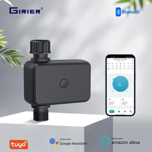 GIRIER Tuya 스마트 워터 타이머 Alexa와 함께 정원 담그는 사람 호스/드립/잔디 관개 작업을 위한 Bluetooth 프로그래밍 가능한 스프링클러 타이머