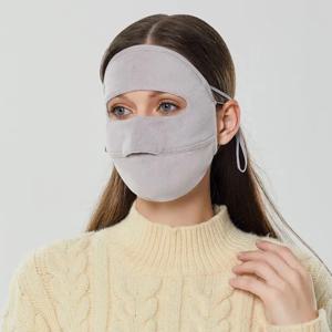 두꺼운 벨벳 겨울 마스크로 부드러운 내한성 오프닝 통기성 따뜻한 마스크 풀 페이스 커버 방풍 방풍 마스크 사이클링