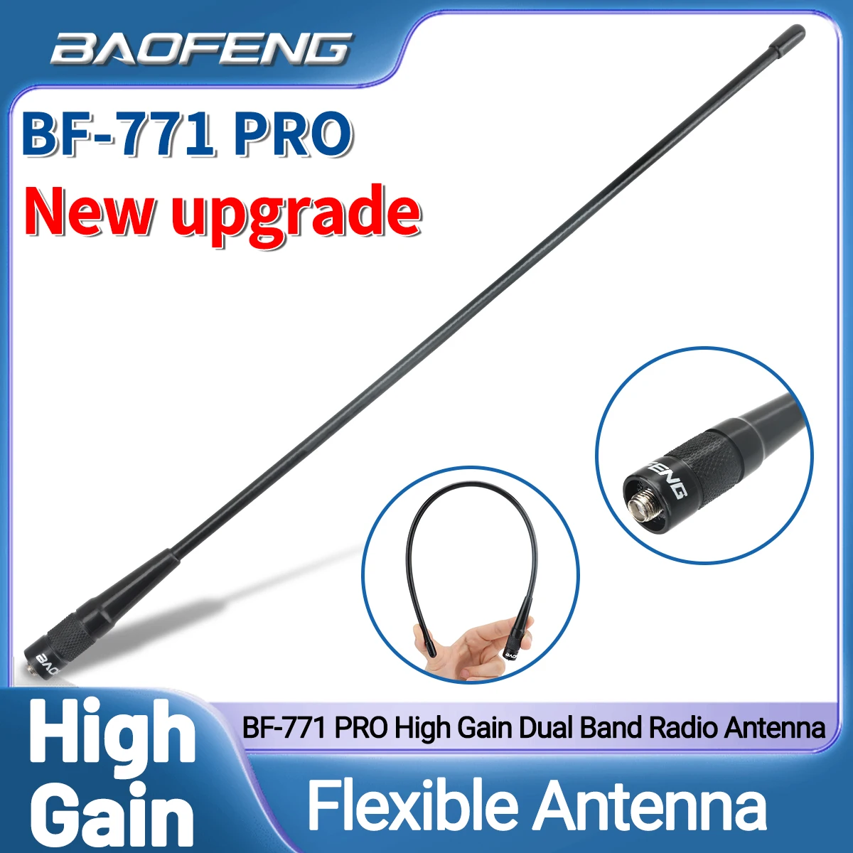 워키 토키 BF 771 PRO 듀얼 밴드 안테나 Baofeng UV-5R UV 21 PRO V2 5RH Quansheng UV K6 K5(8) 용 SMA-여성 고 이득 안테나