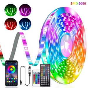 방에 대 한 Led 조명 Tuya 블루투스 Usb Led 스트립 빛 Rgb 램프 테이프 15 미터 Led 어린이 방 빛 리본 Tv Led 백라이트
