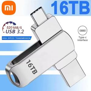 Xiaomi 16TB 3.2 플래시 드라이브 고속 USB 전송 금속 Pendrive 메모리 카드 Pendrive 플래시 디스크 Memoria 방수 스틱