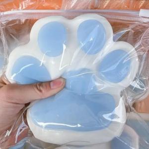 점보 부드러운 퀴시 고양이 발 스트레스 해소 장난감, 천천히 올라오는 피젯 감각 장난감, 성인 어린이 불안 해소 스퀴즈 선물