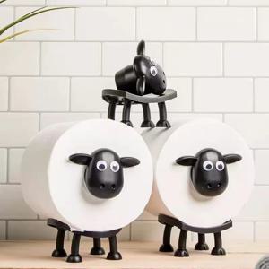 양 화장실 롤 홀더 재미 있은 화장지 홀더 무료 서 욕실 세트 3D 인쇄 검은 양 화장실 롤 홀더 Decors