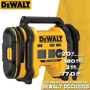 DEWALT DCC020IB 20V MAX 유선/무선 공기 팽창기 160 PSI 타이어 팽창기 전기 공기 펌프 송풍기 Dewalt 전동 공구