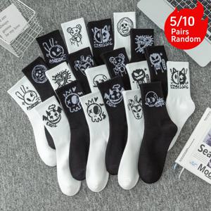 멀티팩 남성용 크루 양말, 그래피티 고블린, 고스트 페이스, 광대, 호박 디자인, 할로윈 선물 추천