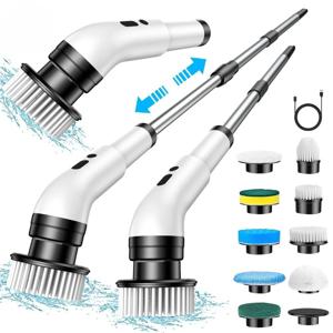 9-in-1 전기 청소 브러시 ​​무선 텔레스코픽 휴대용 주방 바닥 욕실 청소 화장실 브러시 가전 제품